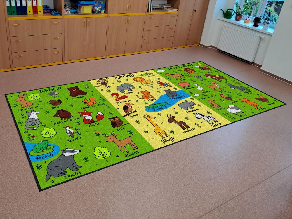 Didaktický koberec ZVÍŘATA (německy)