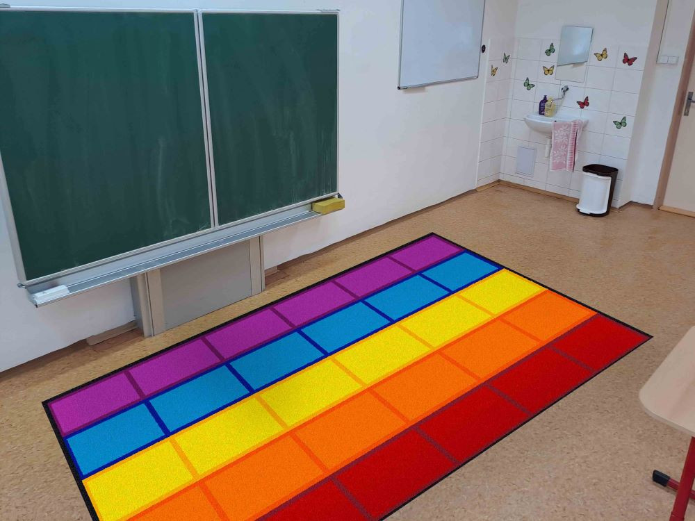 Hrací koberec BAREVNÉ ČTVERCE
